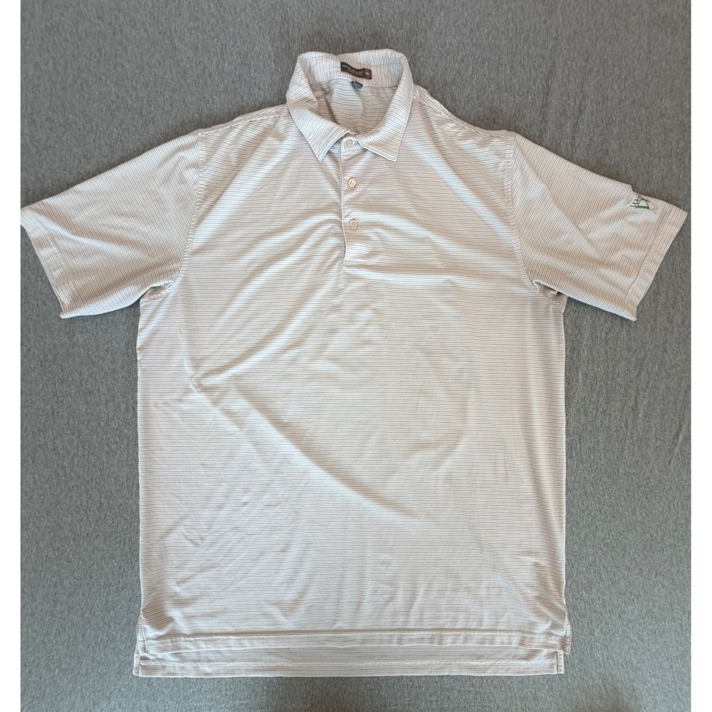 Peter Millar Summer Comfort Mens XL Polo Shirt Wexford Logo Striped Flaw